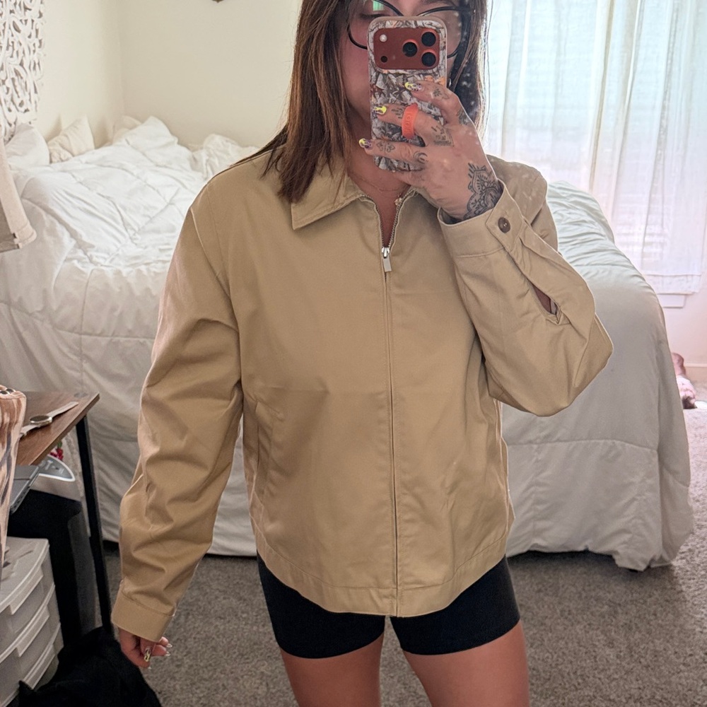 H&M Light Beige Utility Jacket with Collar - Picture 3 of 8